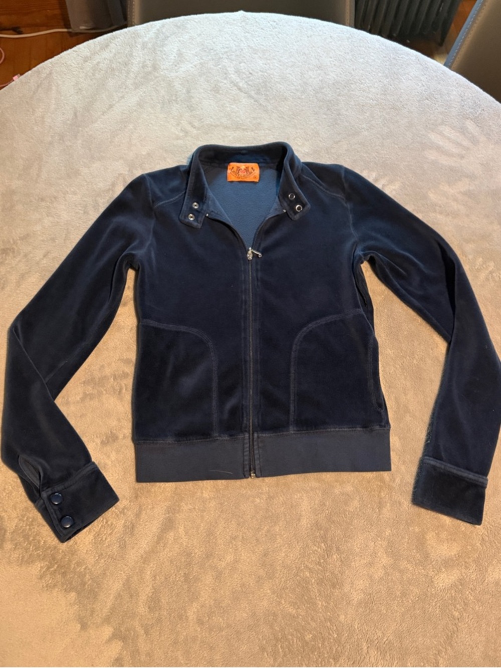 Juicy Couture Navy Velour Zip-Up
